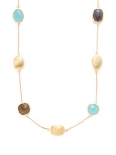 Multi Shape Faceted Stone & Pebble Necklace by Rivka Friedman