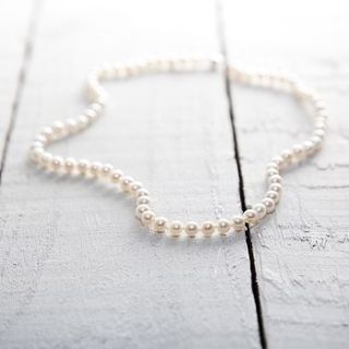 fresh water pearl necklace and earrings by heirlooms ever after