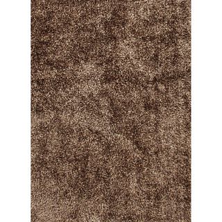 Hand woven Shags Solid Pattern Brown Rug (5 X 76)