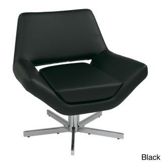 Modern Faux Leather Wide Seat Lounge Chair
