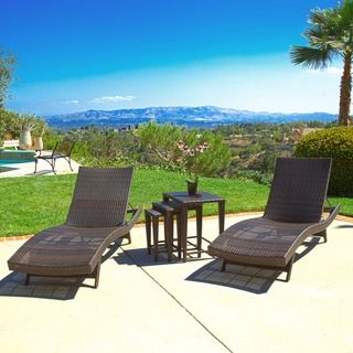 Christopher Knight Home Outdoor Brown Wicker 5 piece Adjustable Chaise Lounge Set
