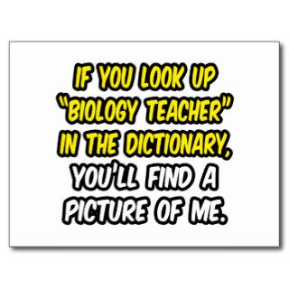 Look Up Biology Teacher In DictionaryMe Post Card