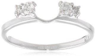 14k White Gold Round Diamond Solitaire Engagement Ring Enhancer (1/5 cttw, H I Color, I1 I2 Clarity), Size 6 Jewelry