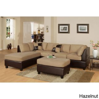 Montpellier Dual tone Sectional Sofa Set With Matching Ottoman