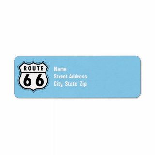Baby Blue Route 66 sign Custom Return Address Labels