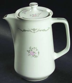 Signature Petite Bouquet Coffee Pot & Lid, Fine China Dinnerware   Pink & White
