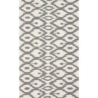 Nuloom Handmade Modern Ikat Trellis Grey Rug (4 X 6)