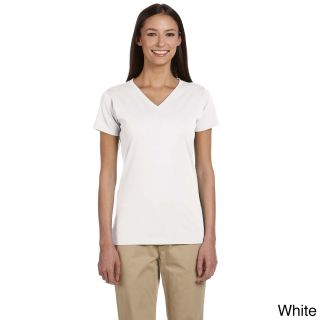 Econscious Womens Organic Cotton Short Sleeve V neck T shirt White Size XXL (18)