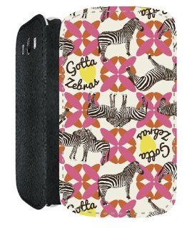 'Gotta Love Zebras' Animal Design Samsung Galaxy S3 i9300 PU Leather Flip Case Cover Designed by Patr�cia Capella Cell Phones & Accessories