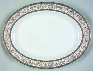 Minton Aragon 16 Oval Serving Platter, Fine China Dinnerware   Gold Scrolls,Gol
