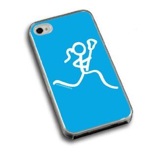 Lacrosse iPhone 4/4S Case Neon Lax Girl with Light Blue Background Cell Phones & Accessories