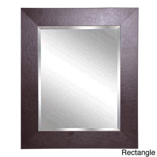 American Made Rayne Wide Brown Leather Wall Mirror