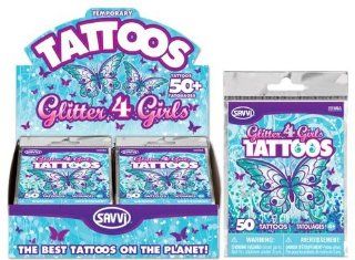 50 Assorted Temporary Tattoos for Girls  Glitter Health & Personal Care