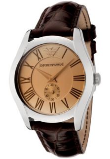 Emporio Armani AR0646  Watches,Womens Amber Crystal Brown Leather, Casual Emporio Armani Quartz Watches