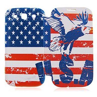 Usa National Flag Leather Case for Samsung Galaxy S3 I9300 Cell Phones & Accessories