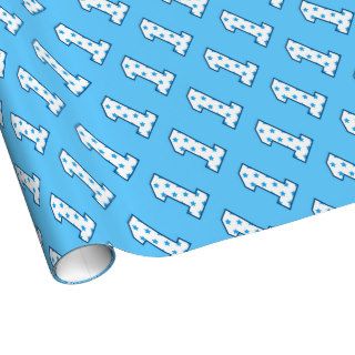 Blue Stars One Year Old 1st Birthday Boy Gift Wrap Paper
