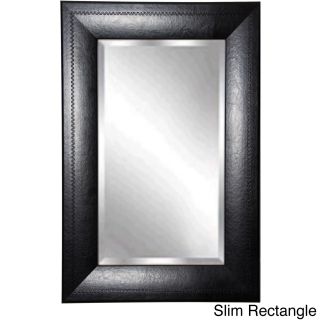 American Made Rayne Stitched Black Leather Wall Mirror