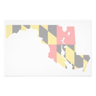 Maryland Flag Map Custom Stationery