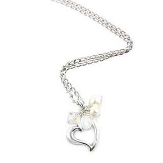 silver heart necklace in many colours by bish bosh becca