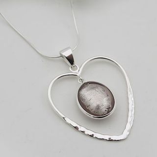 heart pendant in silver with murano glass by claudette worters