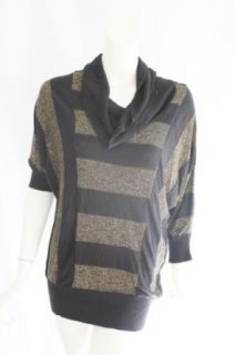 INC International Concepts Womens Black Gold Nostalgia Stripe Sweater PL