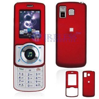 LG Rhythm AX585 Cell Phone Red Rubber Feel Protective Case Faceplate Cover  Office Supplies 
