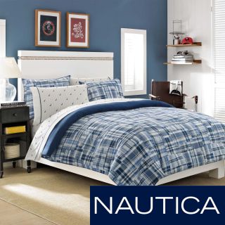 Nautica Newcastle Navy Reversible 3 piece Cotton Comforter Set