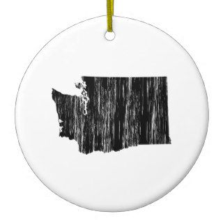 Distressed Washington State Outline Christmas Tree Ornaments