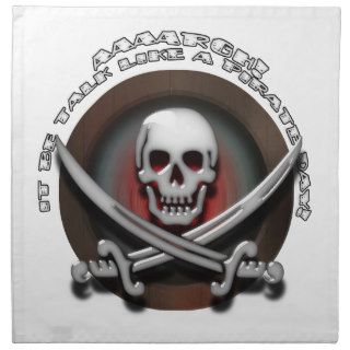 Talk Like A Pirate Day   Skull & Cross Swords Cloth Napkin