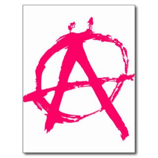 anarchy symbol postcard