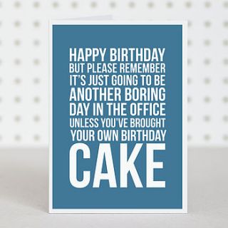 'office cake' birthday card by doodlelove
