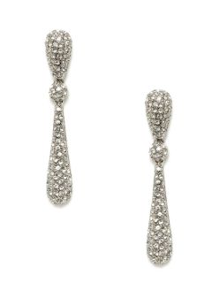 Linear Pave Crystal Drop Earrings by Kenneth Jay Lane