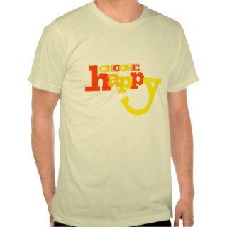 Choose Happy yellow slogan motivational t shirt