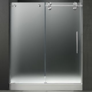 Frameless Sliding Frosted Right Side Shower Door