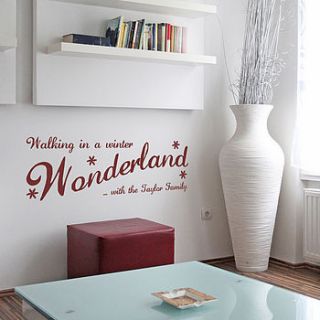personalised winter wonderland wall sticker by spin collective