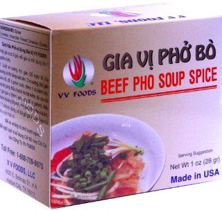 VV Foods Vietnamese Beef Pho Noodle Soup Spice, 1 Ounce Boxes (Pack of 10)  Packaged Asian Dishes  Grocery & Gourmet Food
