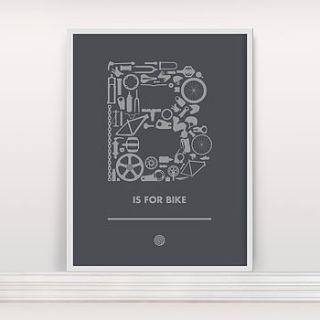 'b is for bike' edition two screen print by anthony oram