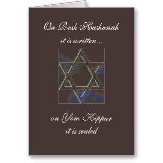 Rosh Hashanah /Yom Kippur+Star of David Card