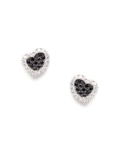 Black & White CZ Heart Earrings by Deana Dean