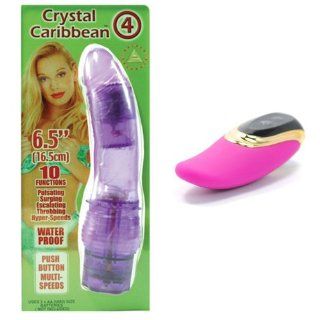 Crystal Caribbean # 4   Purple and Tongue Vibrator Combo Health & Personal Care