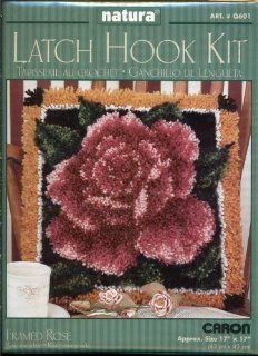 Natura Latch Hook Rug Kit #Q601   Framed Rose