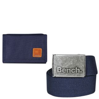 Bench Mens Kasbah Wallet and Belt Gift Set   Total Eclipse      Clothing