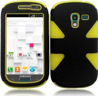 Samsung T599 Galaxy Exhibit ( Metro PCS , T Mobile ) Phone Case Accessory BlackYellow Dual Protection D Dynamic Tuff Extra Stong Cover with Free Gift Aplus Pouch Cell Phones & Accessories