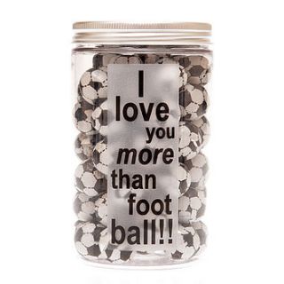 tall jar of milk chocolate sports balls by candyhouse