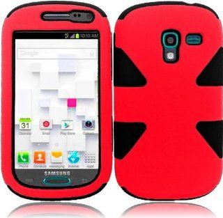Samsung T599 Galaxy Exhibit ( Metro PCS , T Mobile ) Phone Case Accessory RedBlack Dual Protection D Dynamic Tuff Extra Stong Cover with Free Gift Aplus Pouch Cell Phones & Accessories
