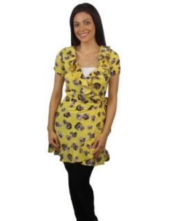 599fashion Short sleeve floral print wrap dress