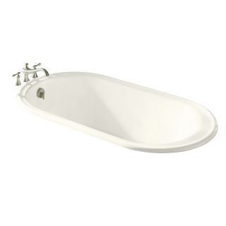 KOHLER Iron Works 66 in L x 36 in W x 19.25 in H Biscuit Cast Iron Oval Drop In Bathtub with Reversible Drain