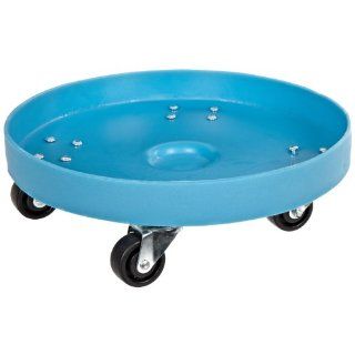 Dixie Poly D 21 35 Plastic Drum Dolly for 35 gallon Drum, 600 lbs Capacity, 21.5" Diameter x 6.5" Height, Blue
