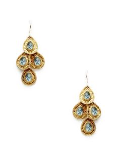 Gili Blue Topaz Chandelier Earrings by Anna Beck Jewelry
