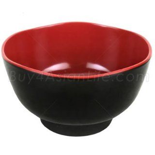 Black/Red Melamine Miso Soup Bowl 4.5in #605D BR Kitchen & Dining